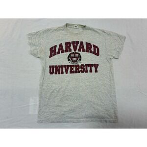 Vintage‎ Harvard University T-Shirt Delta Pro Weight Mens Medium Grey Heather